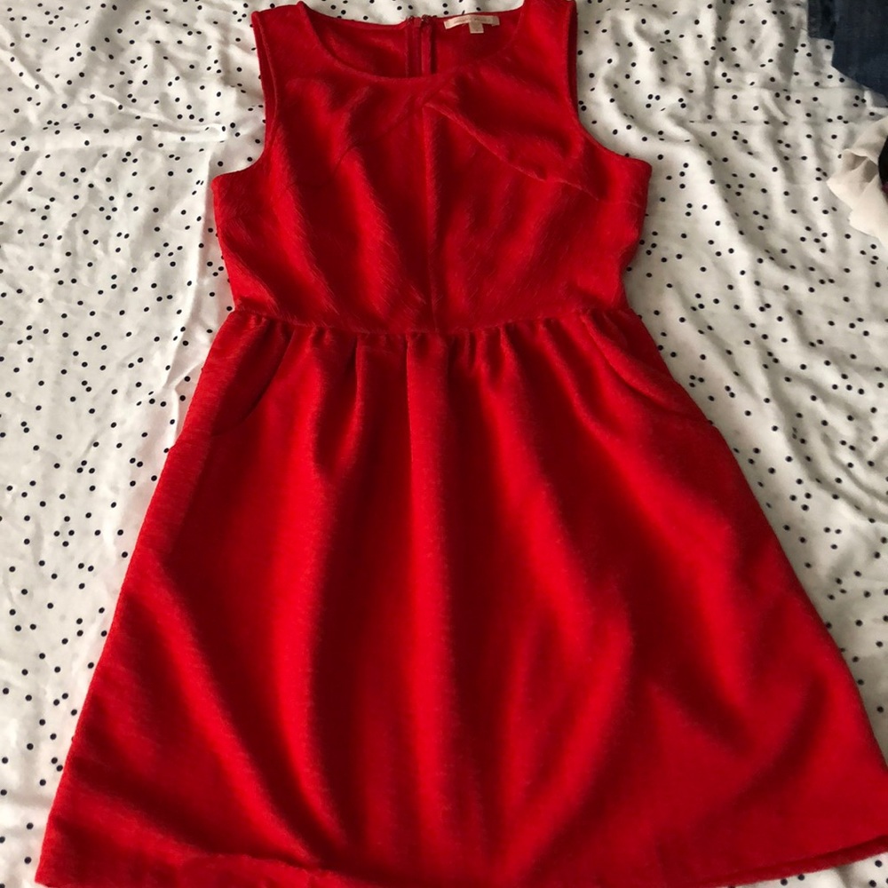 Under Skies red skater dress (Anthropologie)